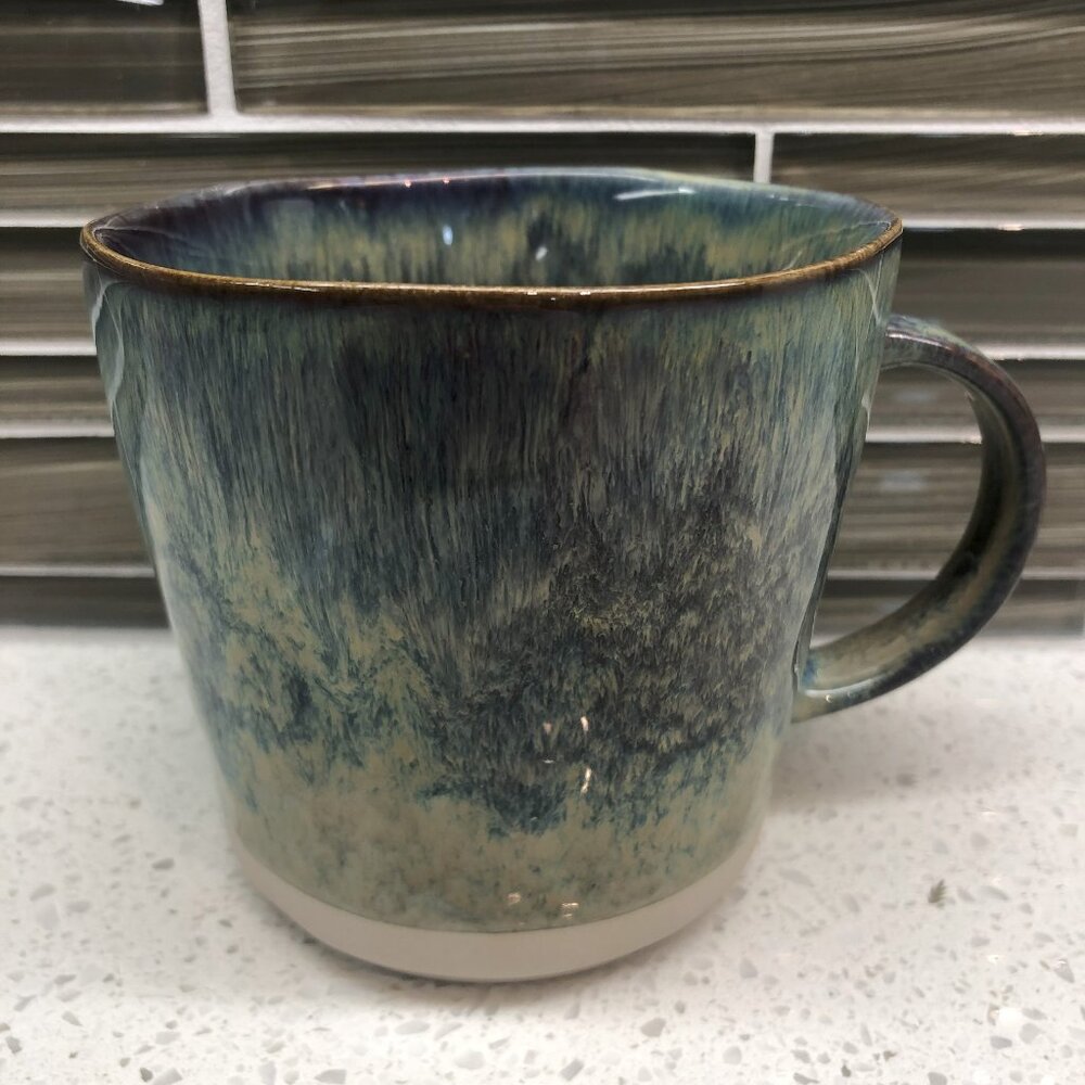 Elegant Blue and Green Ceramic Mug
